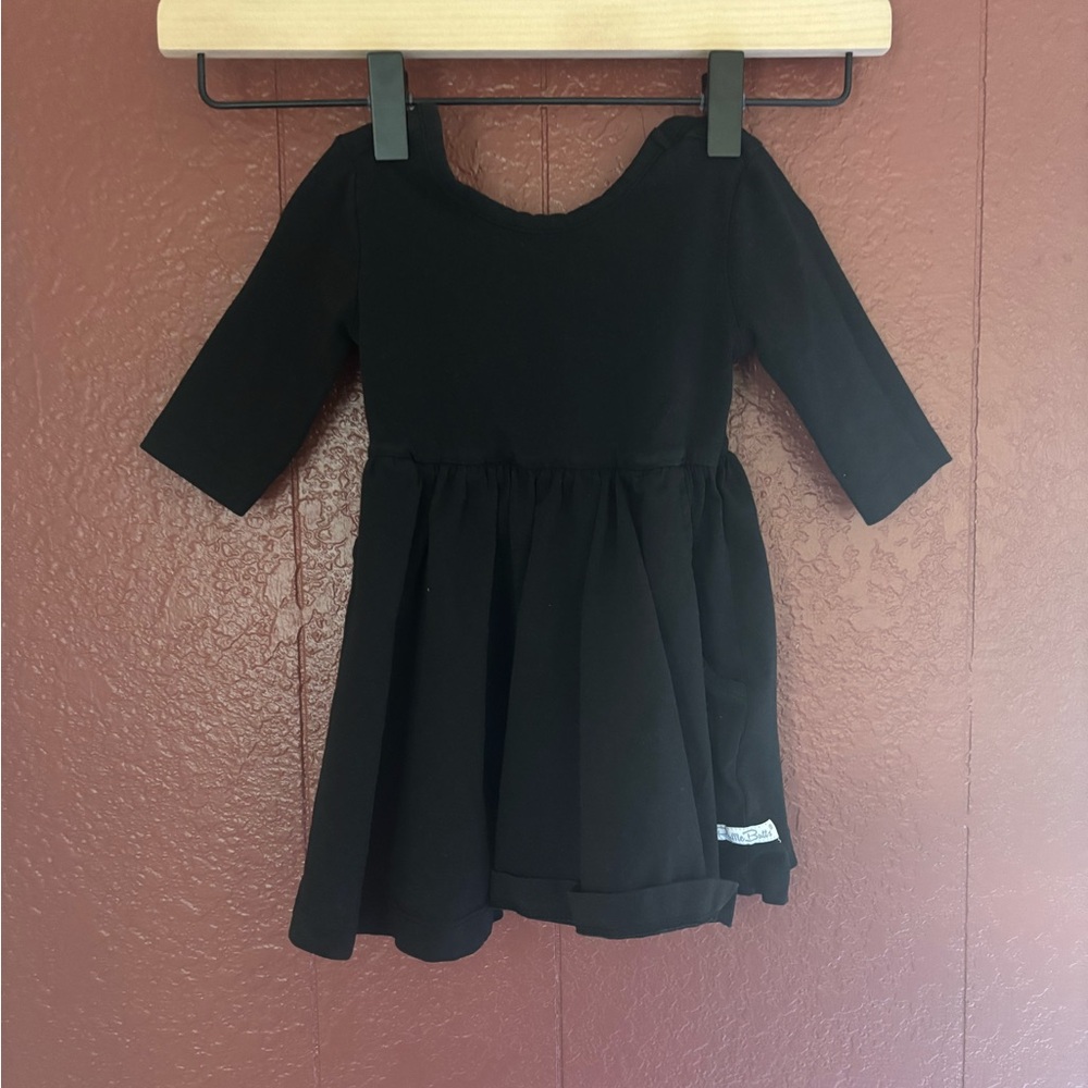 RuffleButts 12-18 M Elegant Black Kids Dress